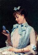 Portrait Of Aline Mason In Blue Raimundo Madrazo
